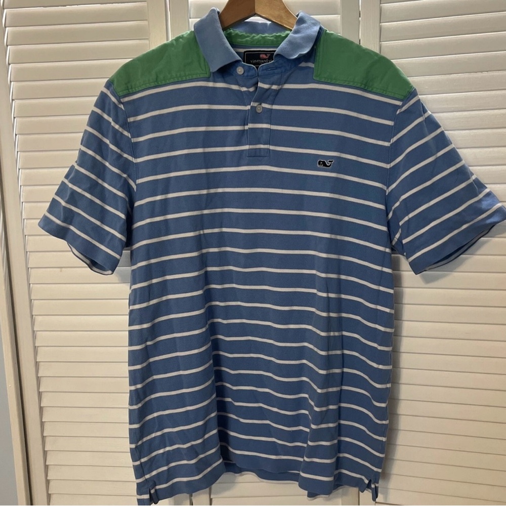 Vineyard Vines Blue and Green Polo Shirt